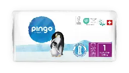 Nouveau - Pingo couches écologiques Taille 1 (2-5 kg) - boîte de 4 sachets x 27 unités