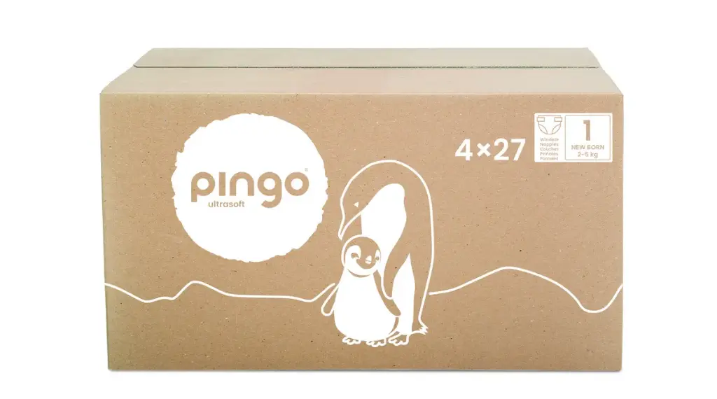 Nouveau - Pingo couches écologiques Taille 1 (2-5 kg) - boîte de 4 sachets x 27 unités