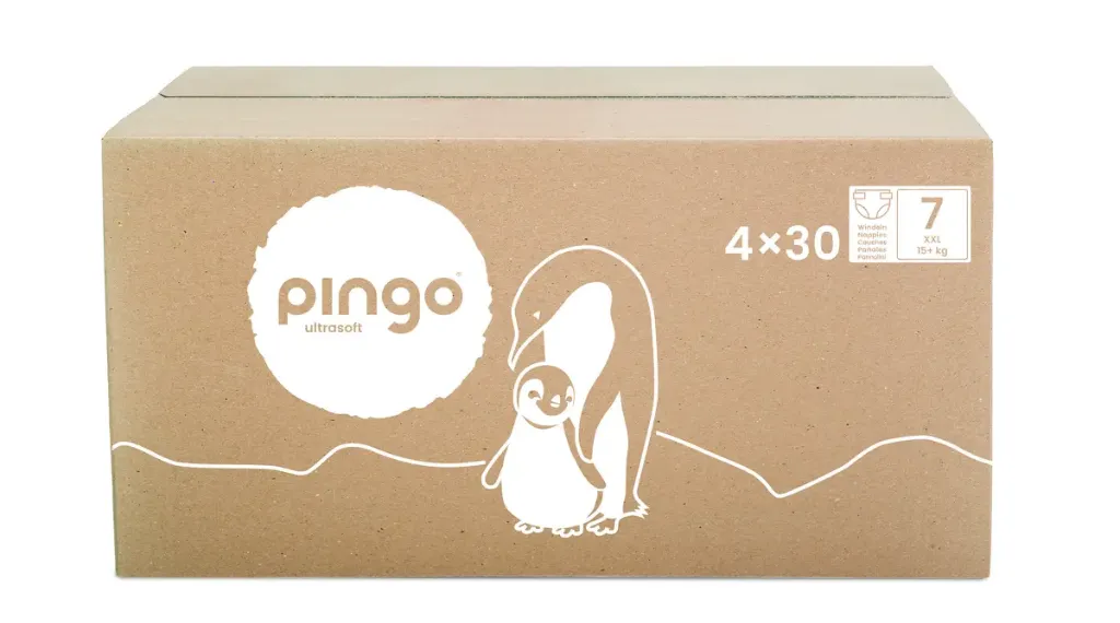 Nouveau - Pingo couches écologiques Taille 7 (+15 kg) - boîte de 4 sachets x 30 unités