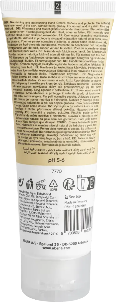 Abena Crème Mains 21 % Lipides - avec parfum – boîte de 12 tubes x 75 ml