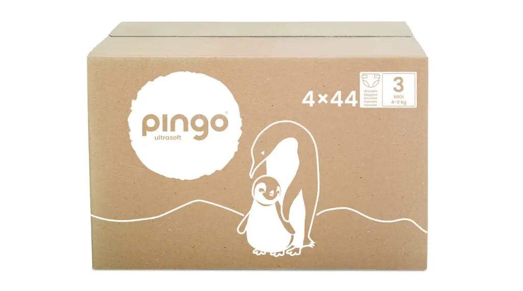 Nouveau - Pingo couches écologiques Taille 3 (4-9 kg) - boîte de 4 sachets x 44 unités