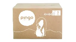 Nouveau - Pingo couches écologiques Taille 3 (4-9 kg) - boîte de 4 sachets x 44 unités