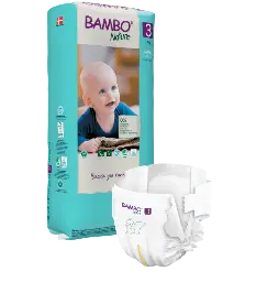 Bambo Nature Couches Taille 3 (4-8 kg) - Grand Format - boîte de 3 sachets x 52 unités