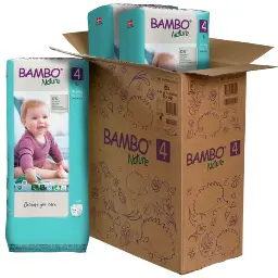 Bambo Nature Couches Taille 4 (7-14 kg) - Grand Format - boîte de 3 sachets x 48 unités