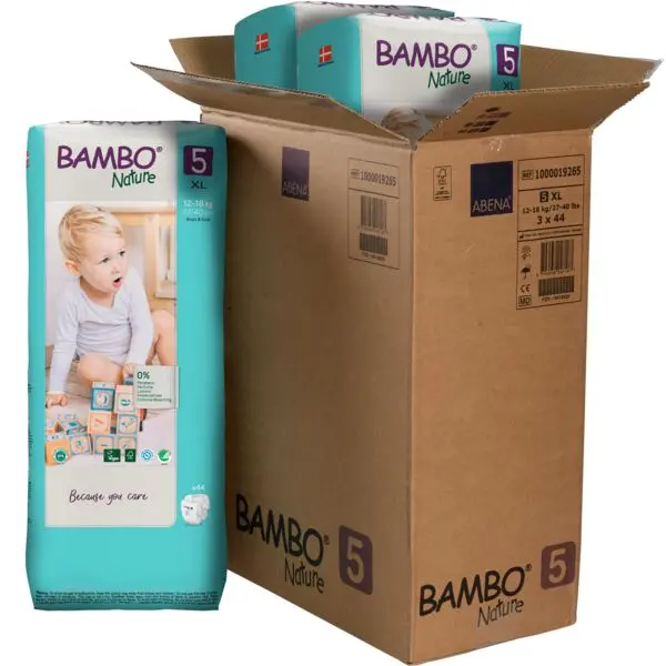 Bambo Nature Couches Taille 5 (12-18 kg) - Grand Format - boîte de 3 sachets x 44 unités