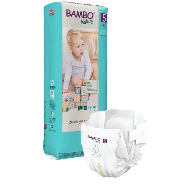 Bambo Nature Couches Taille 5 (12-18 kg) - Grand Format - boîte de 3 sachets x 44 unités