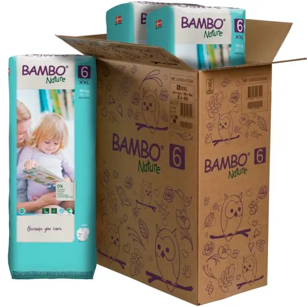 Bambo Nature Couches Taille 6 (16+ kg) - Grand Format - boîte de 3 sachets x 40 unités