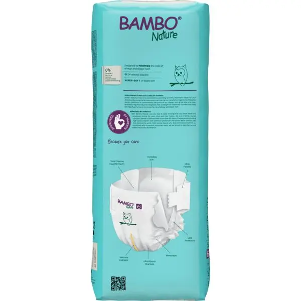Bambo Nature Couches Taille 6 (16+ kg) - Grand Format - boîte de 3 sachets x 40 unités