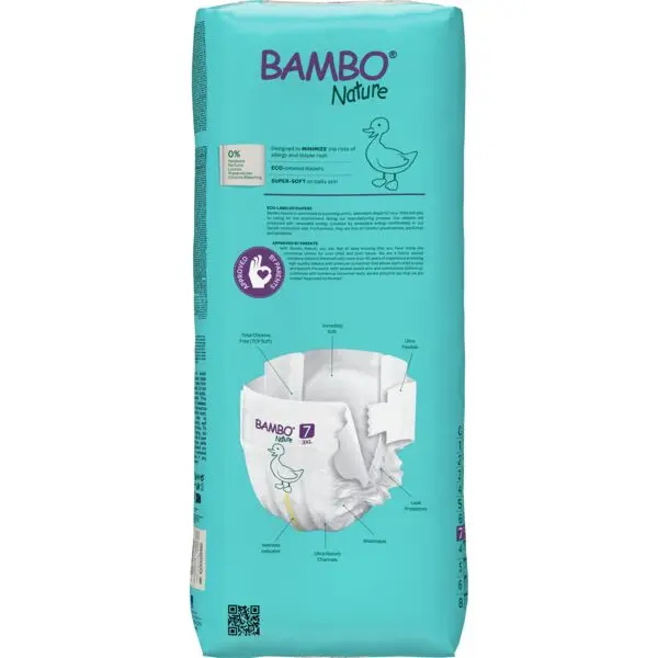 Bambo Nature Couches Taille 7 (18+ kg) - Grand Format - boîte de 3 sachets x 40 unités