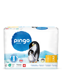 Nouveau - Pingo couches écologiques Taille 2 (3-6 kg) - boîte de 4 sachets x 42 unités