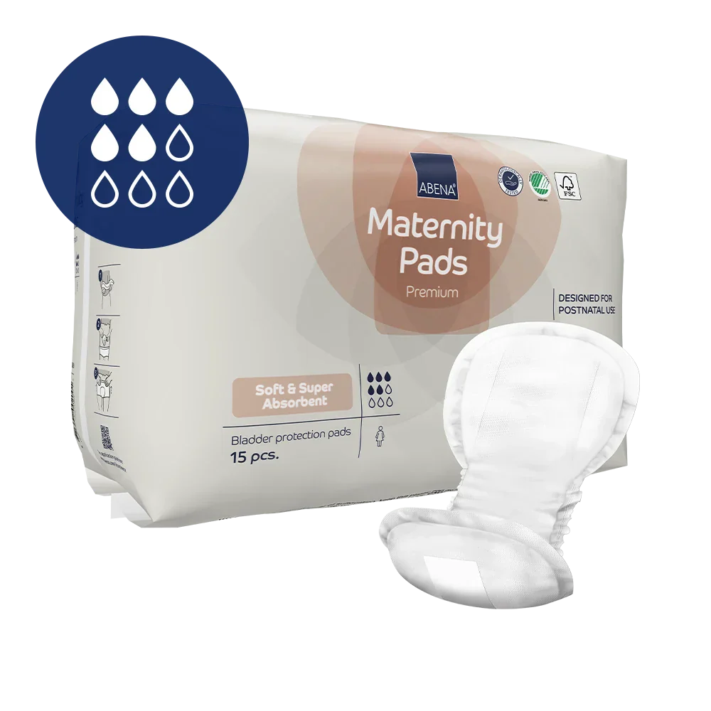 Abena Serviettes Hygiéniques de Maternité - boîte de 18 sachets x 15 unités