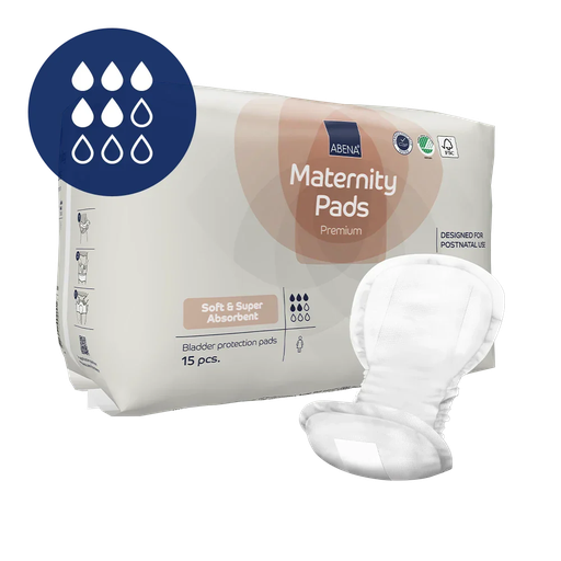 Abena Serviettes Hygiéniques de Maternité - boîte de 18 sachets x 15 unités