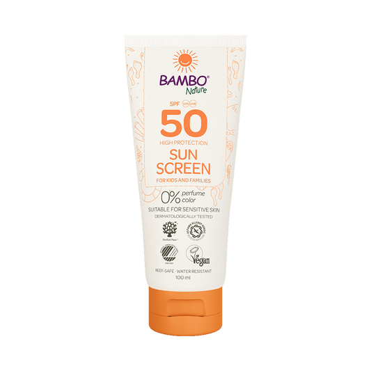 Bambo Nature crème solaire SPF50 - boîte de 6 tubes x 100ml