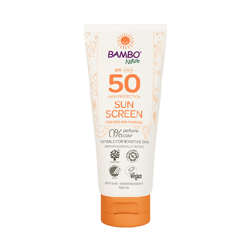 Bambo Nature crème solaire SPF50 - boîte de 6 tubes x 100ml