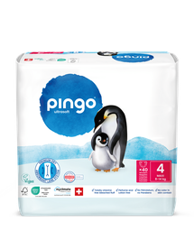 Nouveau - Pingo couches écologiques Taille 4 (8-14 kg) - boîte de 4 sachets x 40 unités