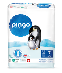 Nouveau - Pingo couches écologiques Taille 7 (+15 kg) - boîte de 4 sachets x 30 unités