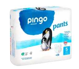 Pingo pants écologiques Taille 5 (11-25 kg) - boîte de 6 sachets x 28 unités