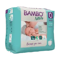 Bambo Nature Couches Taille 0 (1-3 kg) - boîte de 6 sachets x 24 unités