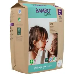 Bambo Nature Couches Taille 5 (12-18 kg) - boîte de 6 sachets x 22 unités