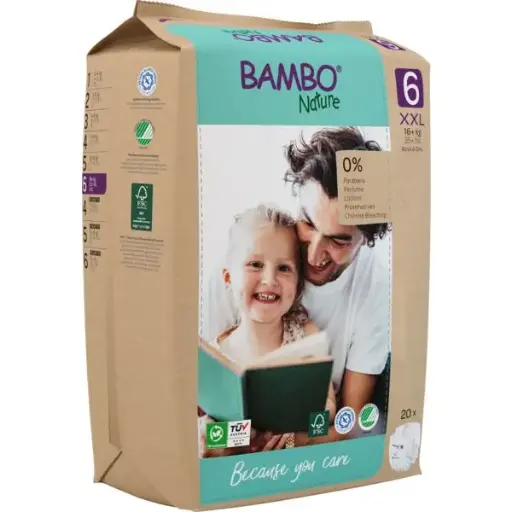 Bambo Nature Couches Taille 6 (16+ kg) - boîte de 6 sachets x 20 unités