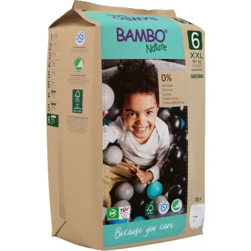 Bambo Nature Pants Taille 6 (18+ kg) - boîte de 5 sachets x 18 unités