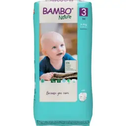 Bambo Nature Couches Taille 3 (4-8 kg) - Grand Format - boîte de 3 sachets x 52 unités