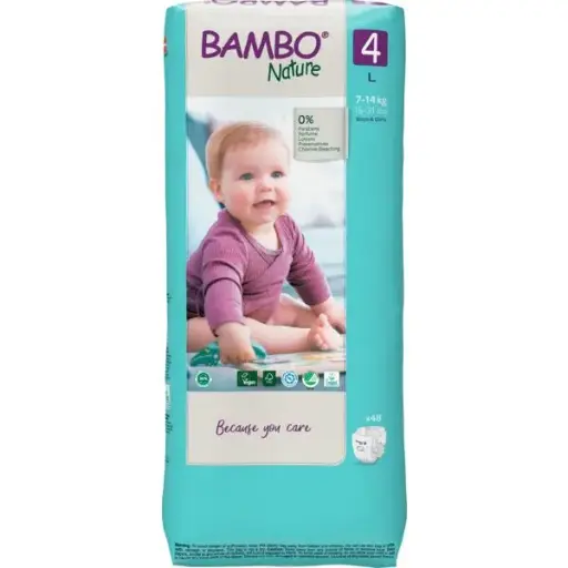 Bambo Nature Couches Taille 4 (7-14 kg) - Grand Format - boîte de 3 sachets x 48 unités