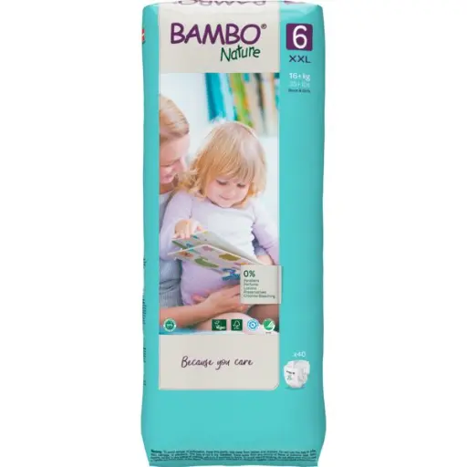 Bambo Nature Couches Taille 6 (16+ kg) - Grand Format - boîte de 3 sachets x 40 unités