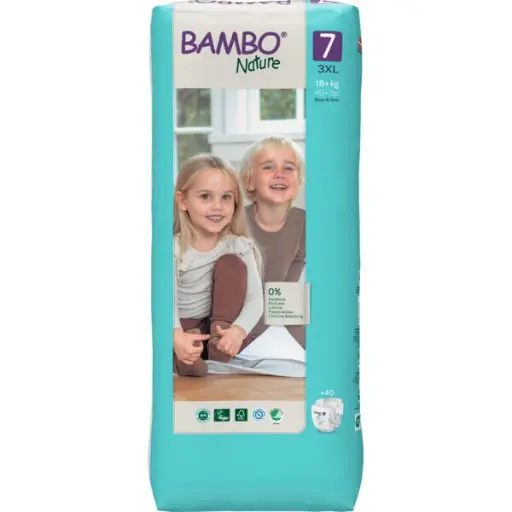 Bambo Nature Couches Taille 7 (18+ kg) - Grand Format - boîte de 3 sachets x 40 unités