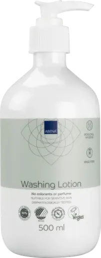 Abena Lotion Nettoyante sans Rinçage – boîte de 6 flacons x 500 ml