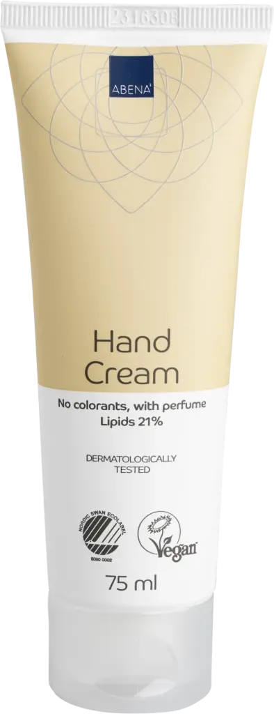 Abena Crème Mains 21 % Lipides - avec parfum – boîte de 12 tubes x 75 ml