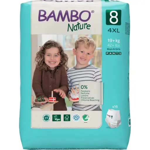 Bambo Nature Pants Taille 8 (19+ kg) - boîte de 5 sachets x 16 unités