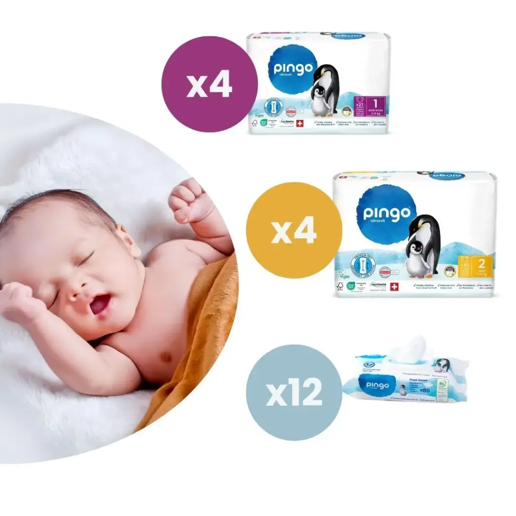 Couches et lingettes écologiques Pingo - Pack premier mois