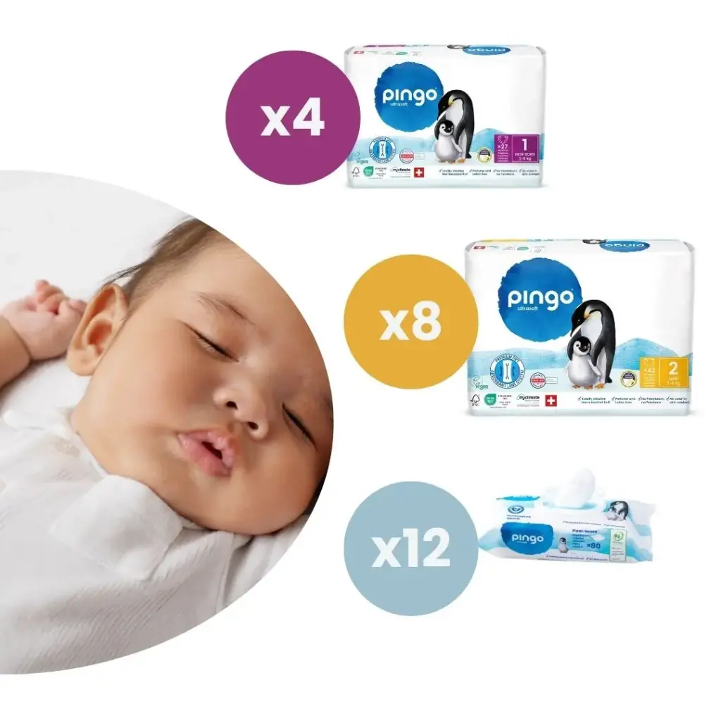 Couches et lingettes écologiques Pingo - Pack deux premiers mois