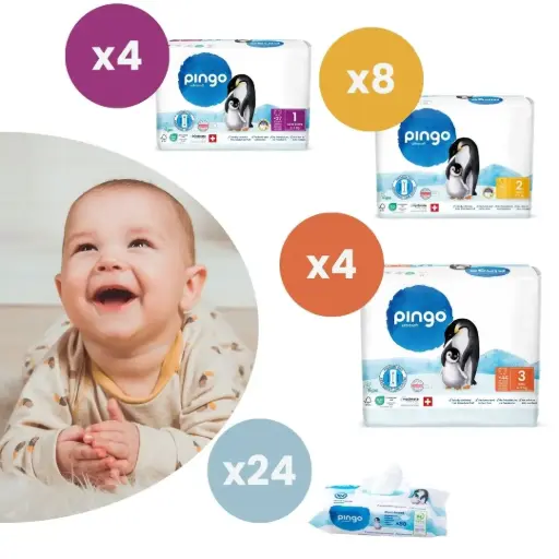Couches et lingettes écologiques Pingo - Pack trois premiers mois