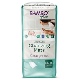 Bambo Nature tapis à langer 60x60cm - boîte de 8 sachets x 10 unités